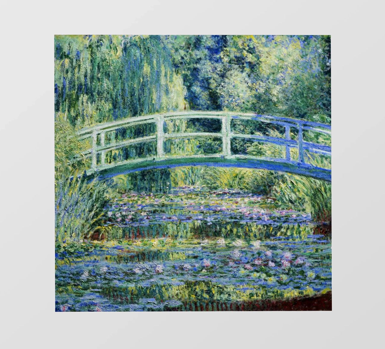Claude Monets Seerosen und japanische Brücke Backlit Folie von Monet Art Prints