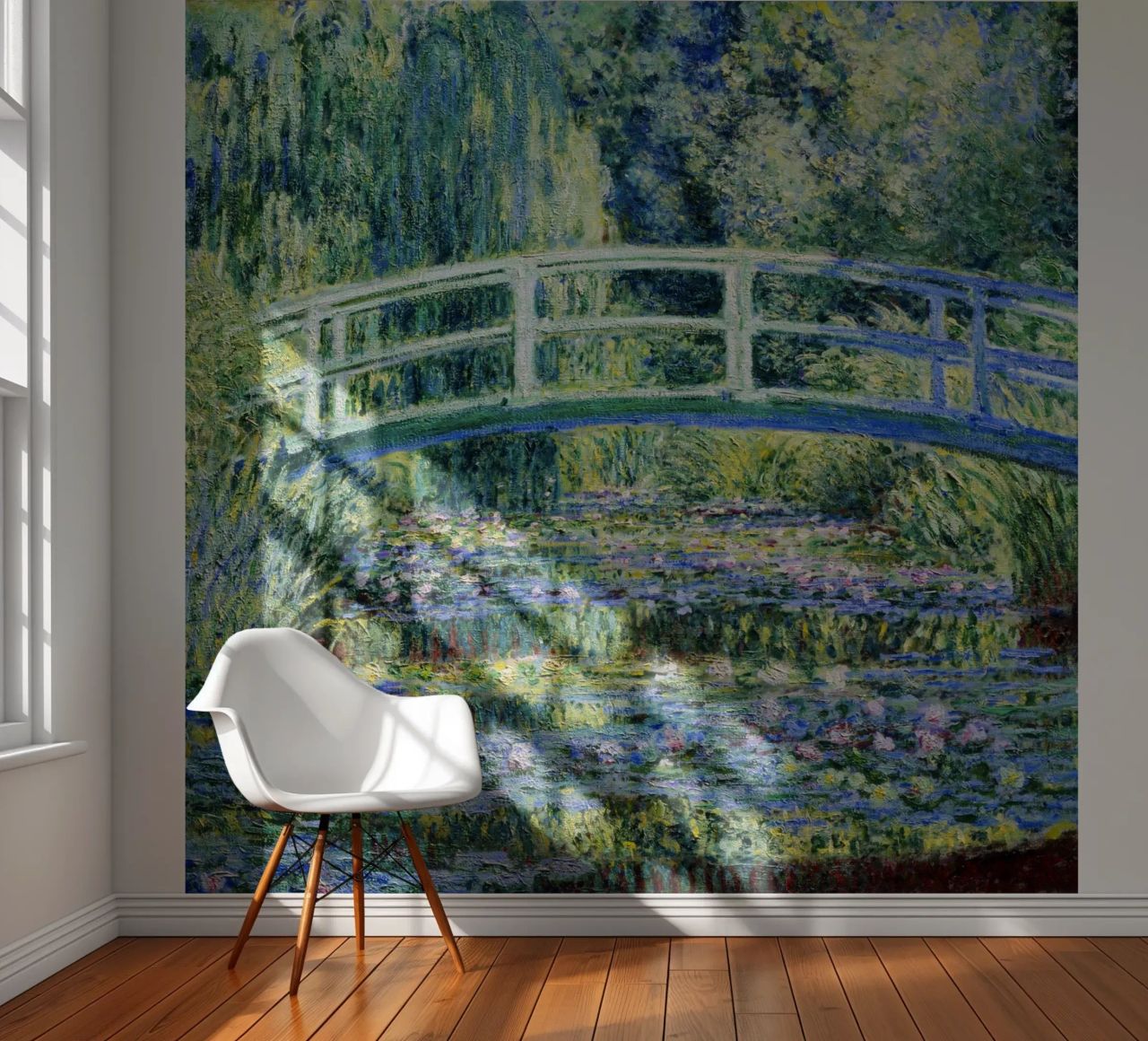 Claude Monets Seerosen und japanische Brücke Fototapete von Monet Art Prints