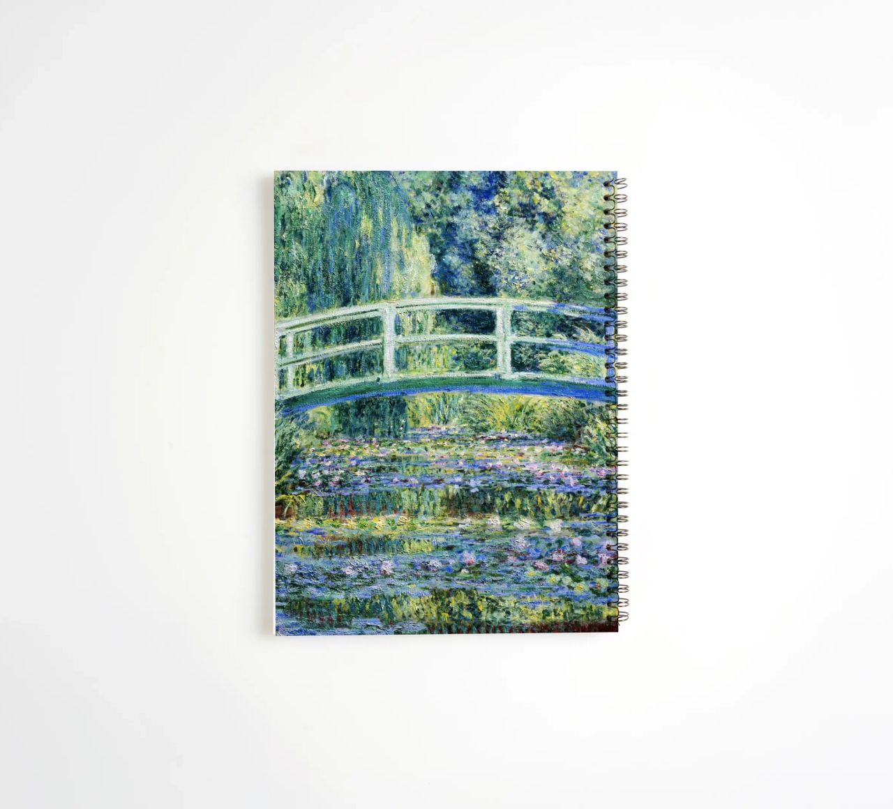 Claude Monets Seerosen und japanische Brücke Ringbuch von Monet Art Prints