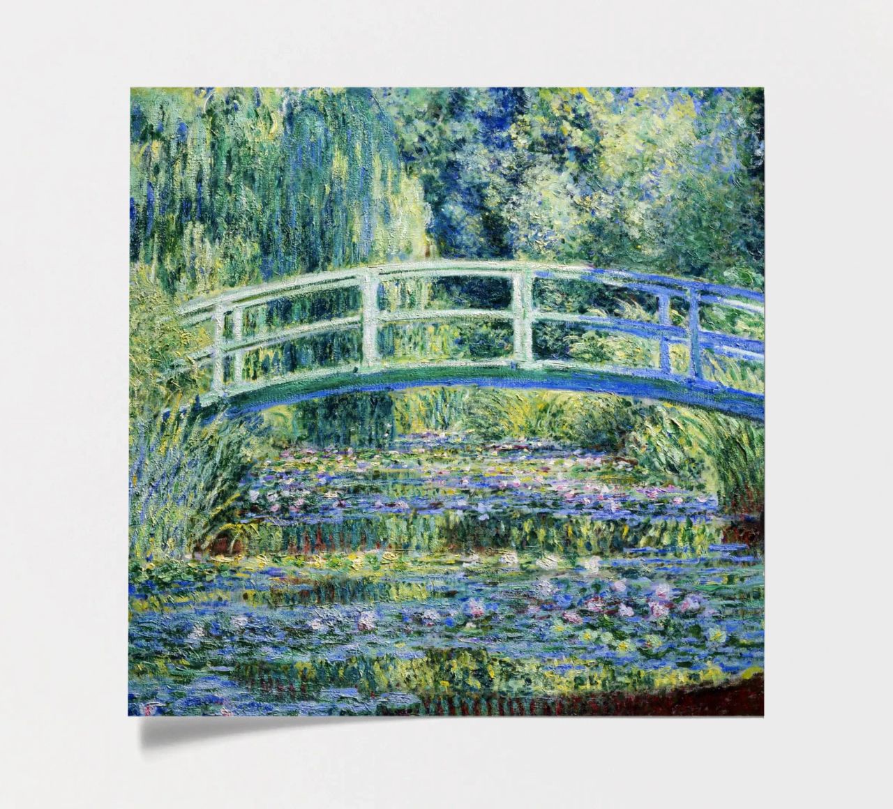 Claude Monets Seerosen und japanische Brücke Stickerbogen von Monet Art Prints