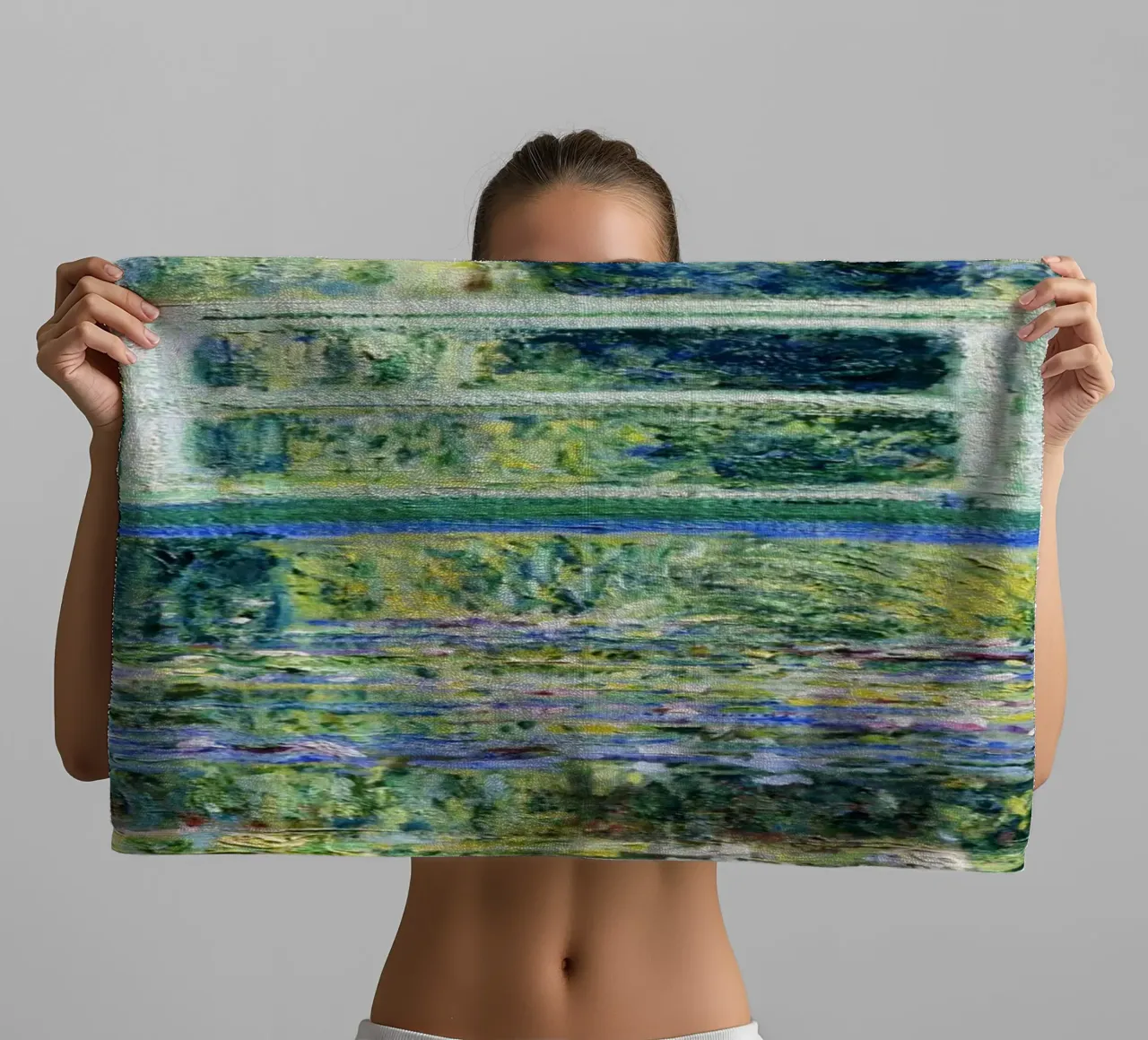 Le ninfee e il ponte giapponese di Claude Monet asciugamano da bagno da Monet Art Prints