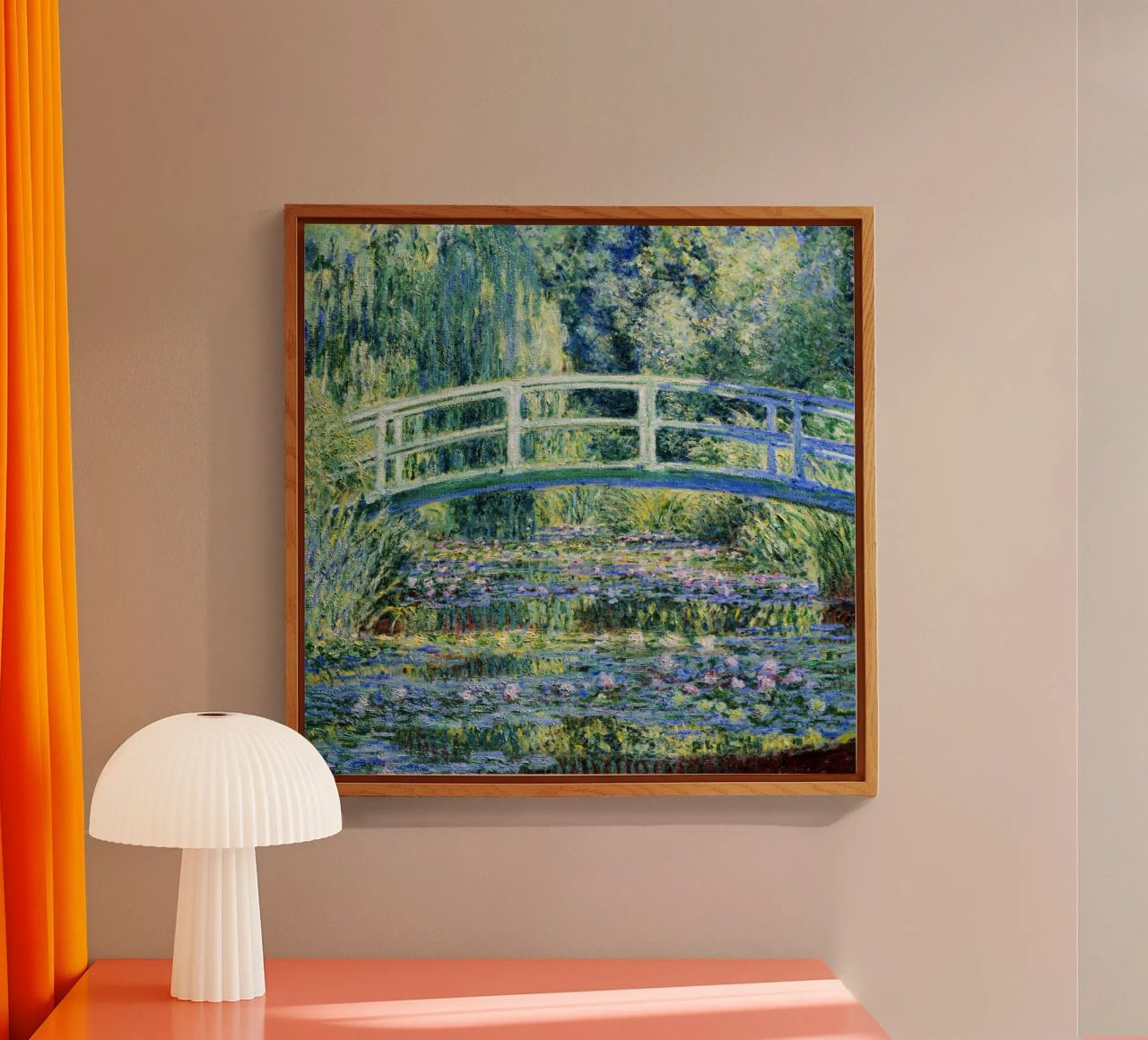 Claude Monets Seerosen und japanische Brücke Acryl-Glas von Monet Art Prints