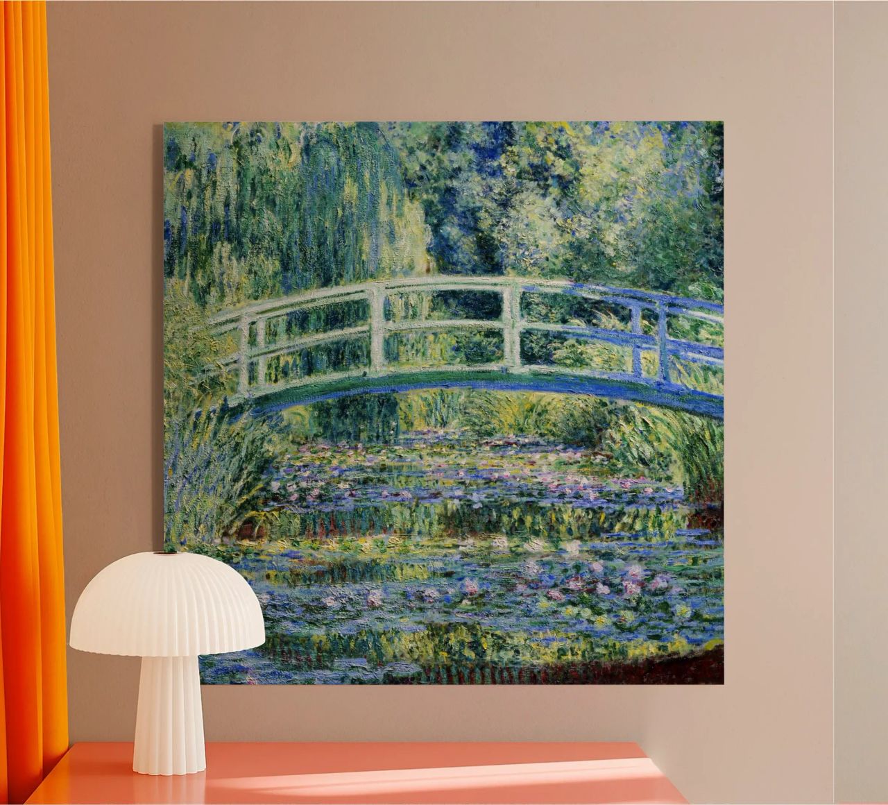 Claude Monets Seerosen und japanische Brücke Acryl-Glas von Monet Art Prints