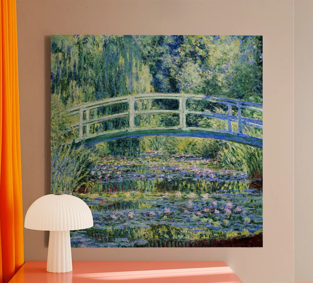 Claude Monets Seerosen und japanische Brücke Leinwand von Monet Art Prints