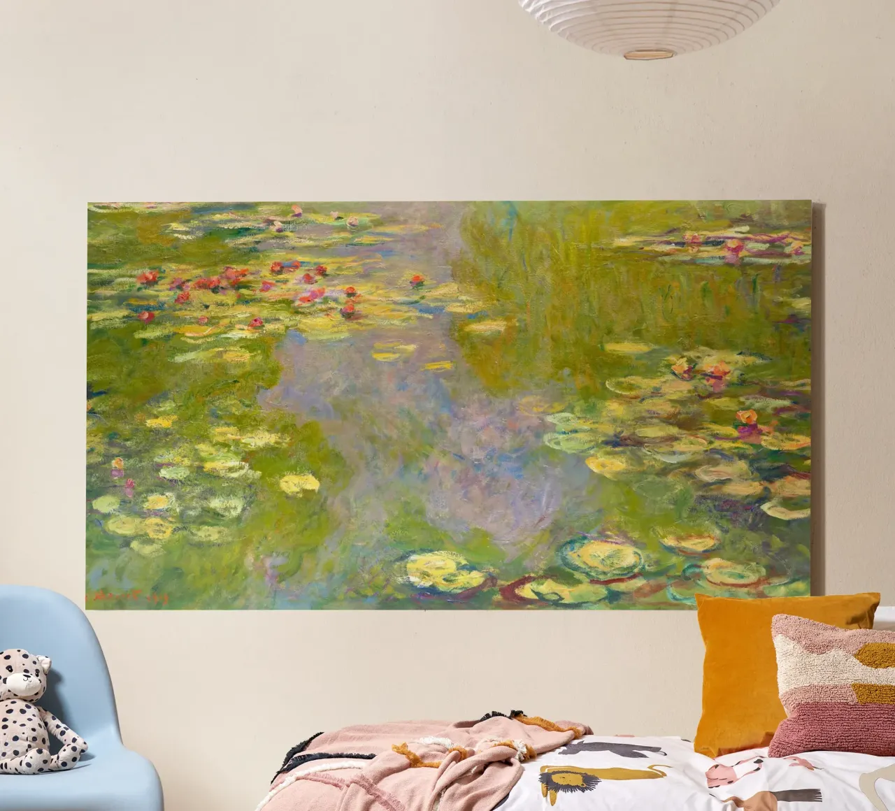 Ninfee (1919) di Claude Monet tela con Cornice a cassetta da Monet Art Prints