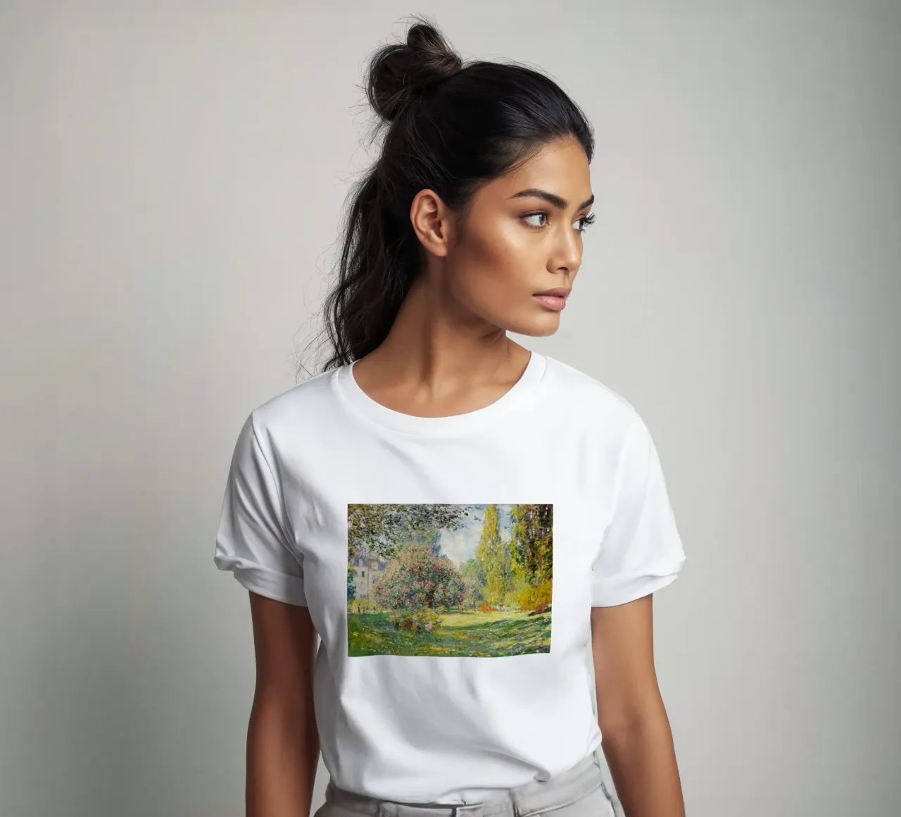 Paysage de Claude Monet : Le Parc Monceau (1876) t-shirt de Monet Art Prints