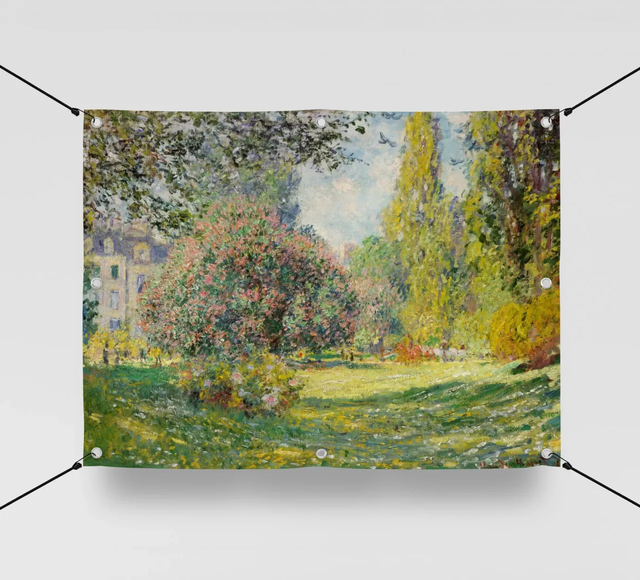 Paesaggio di Claude Monet: Il parco Monceau (1876) telo in pvc da Monet Art Prints