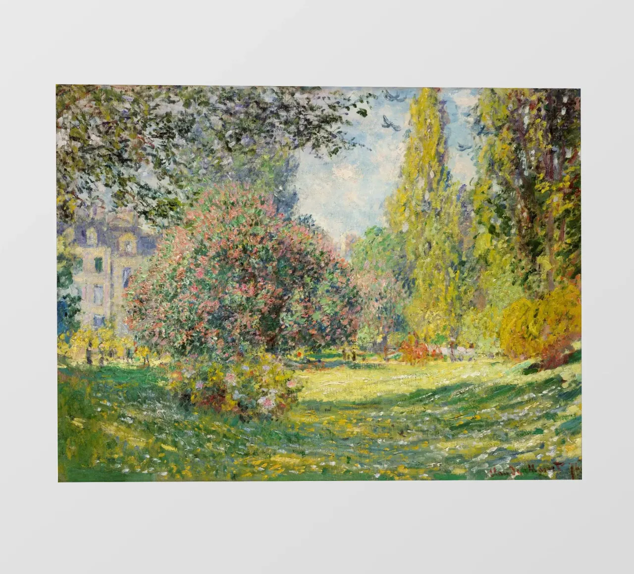 Paesaggio di Claude Monet: Il parco Monceau (1876) telo in pvc da Monet Art Prints