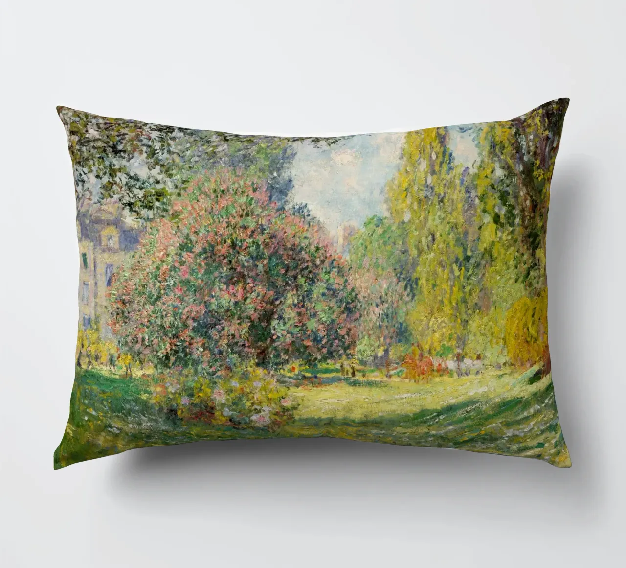 Claude Monet's Landscape: The Parc Monceau (1876) decorative cushion by Monet Art Prints