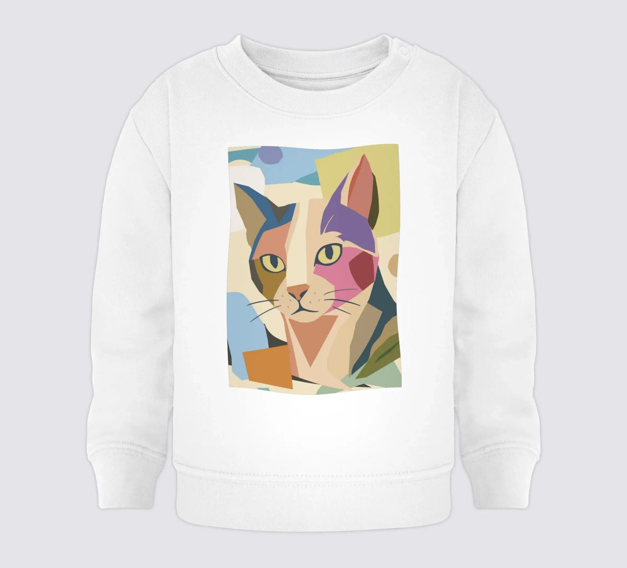 Gatto astratto in un moderno design a blocchi di colore felpa neonato da namosh
