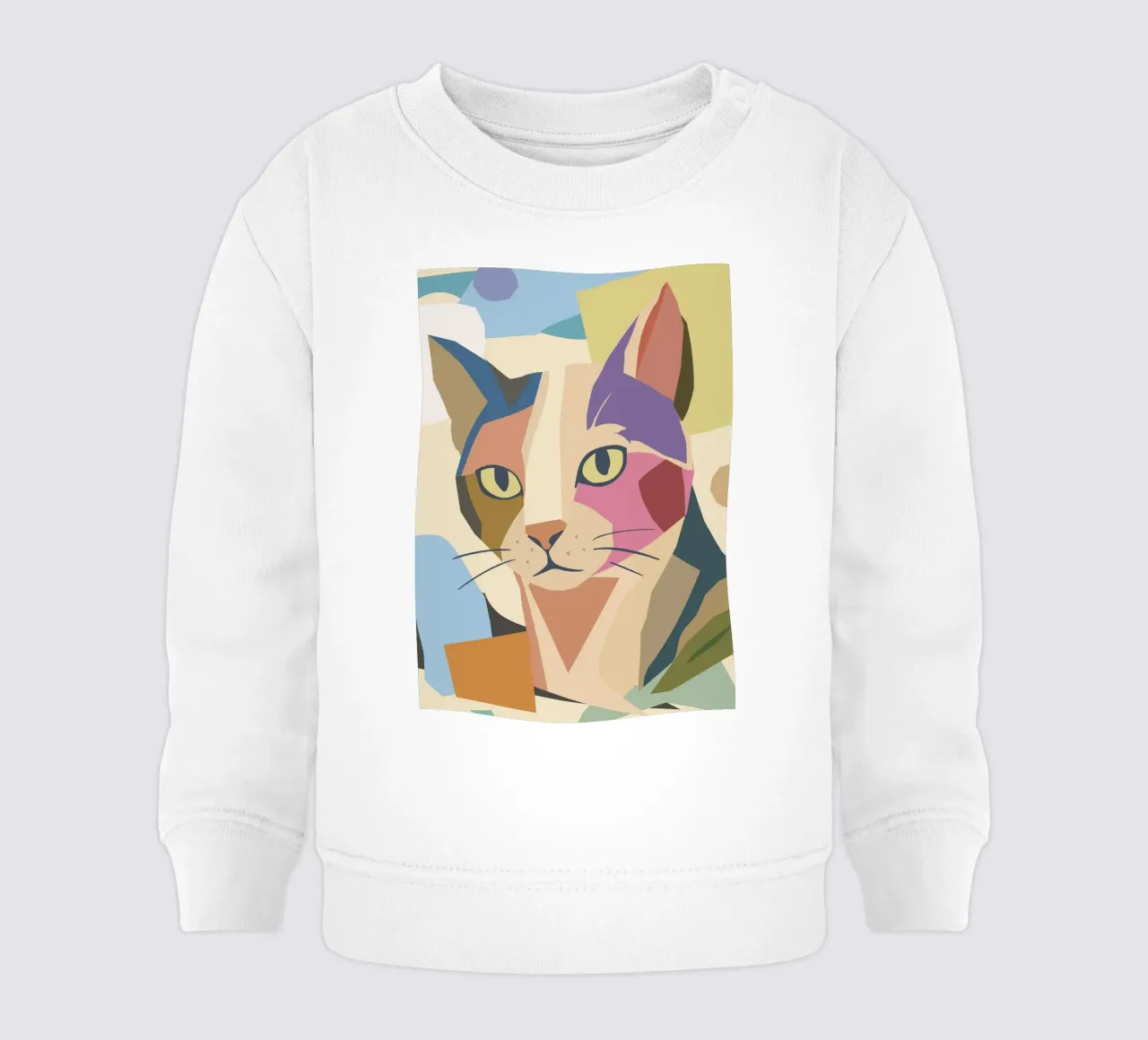 Gatto astratto in un moderno design a blocchi di colore felpa neonato da namosh