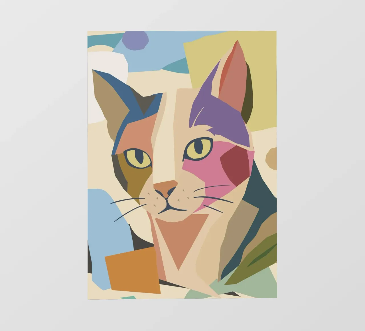 Gatto astratto in un moderno design a blocchi di colore pellicola backlit da namosh