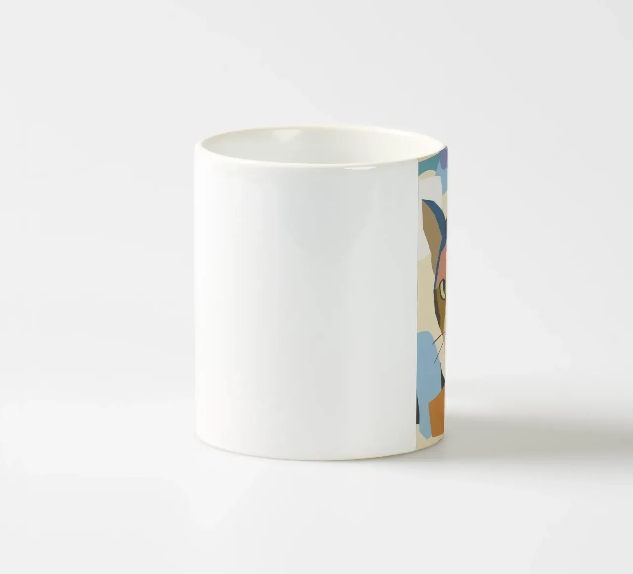 Gatto astratto in un moderno design a blocchi di colore tazza in ceramica da namosh