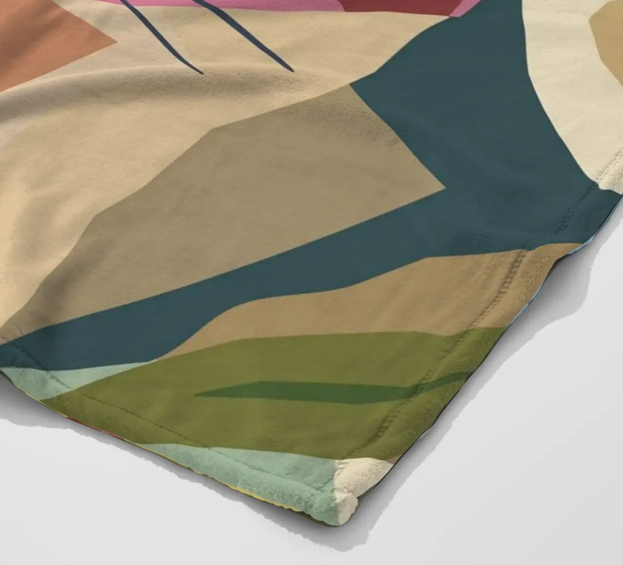 Abstract cat in a modern colour block design fleece blanket by namosh