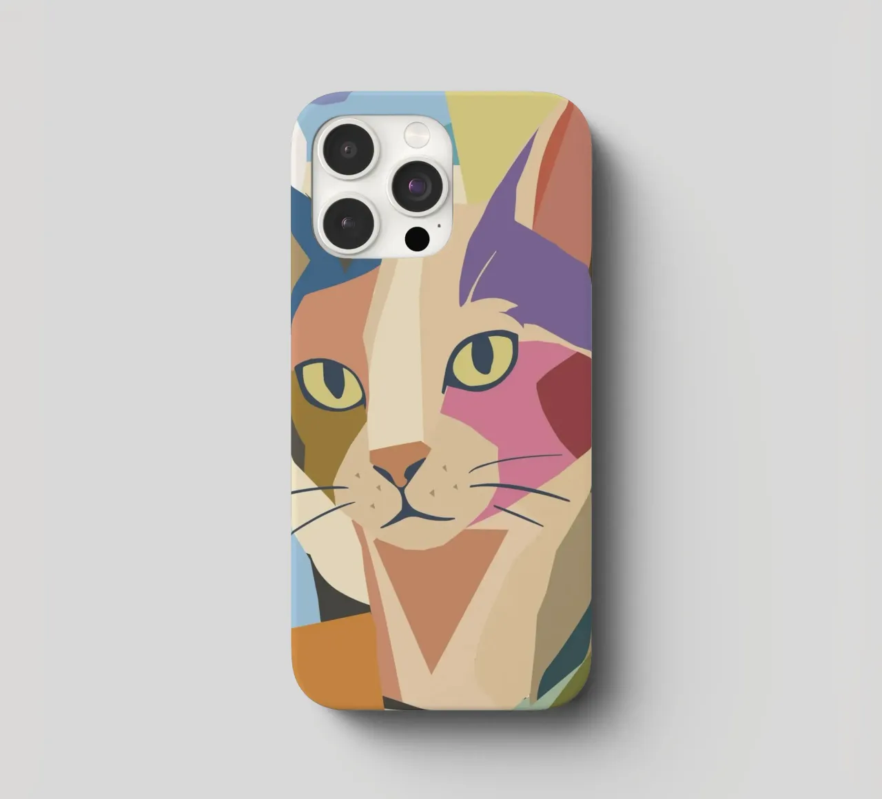Abstract cat in a modern colour block design iphone case by namosh