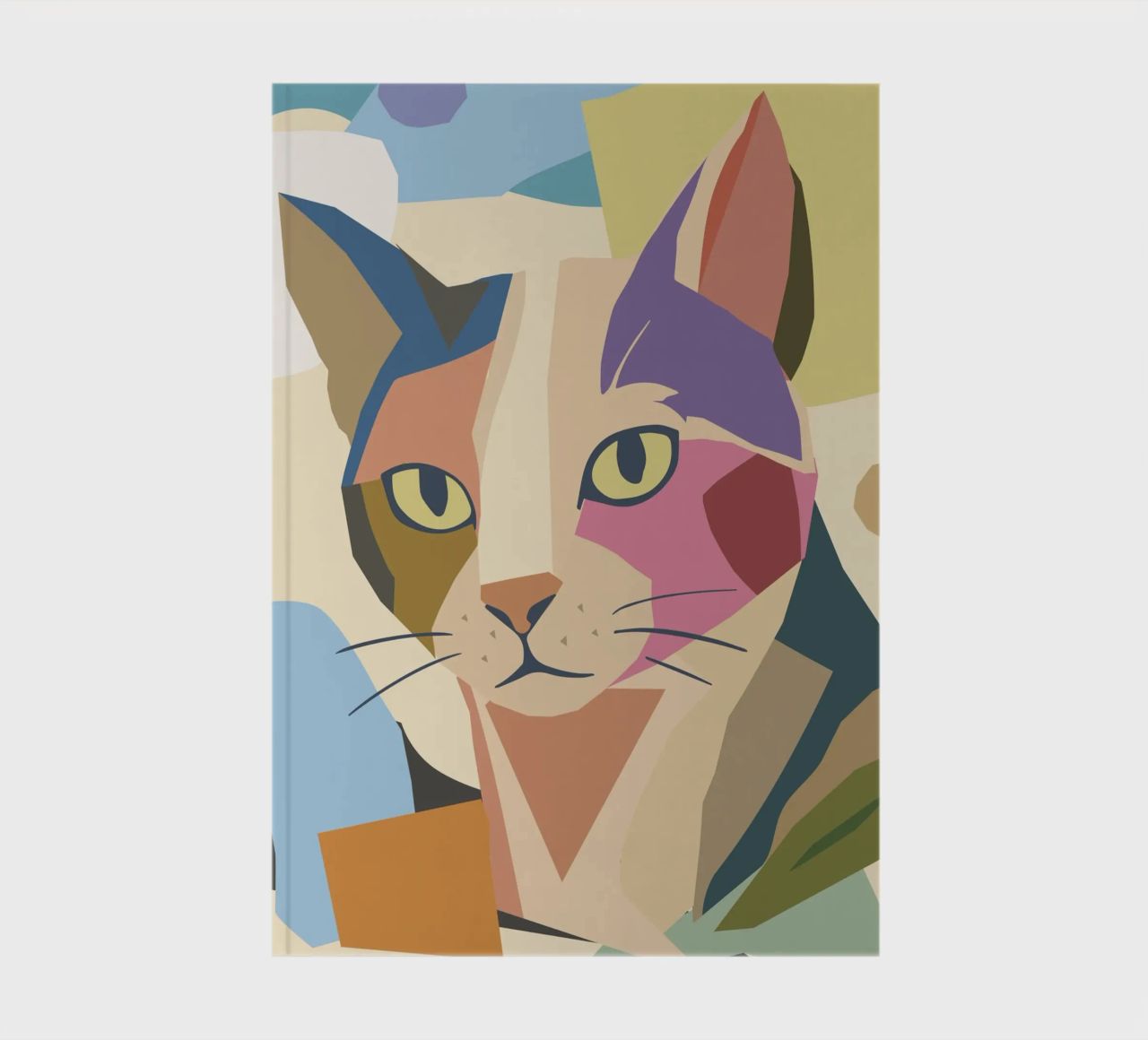 Abstract cat in a modern colour block design notebook by namosh
