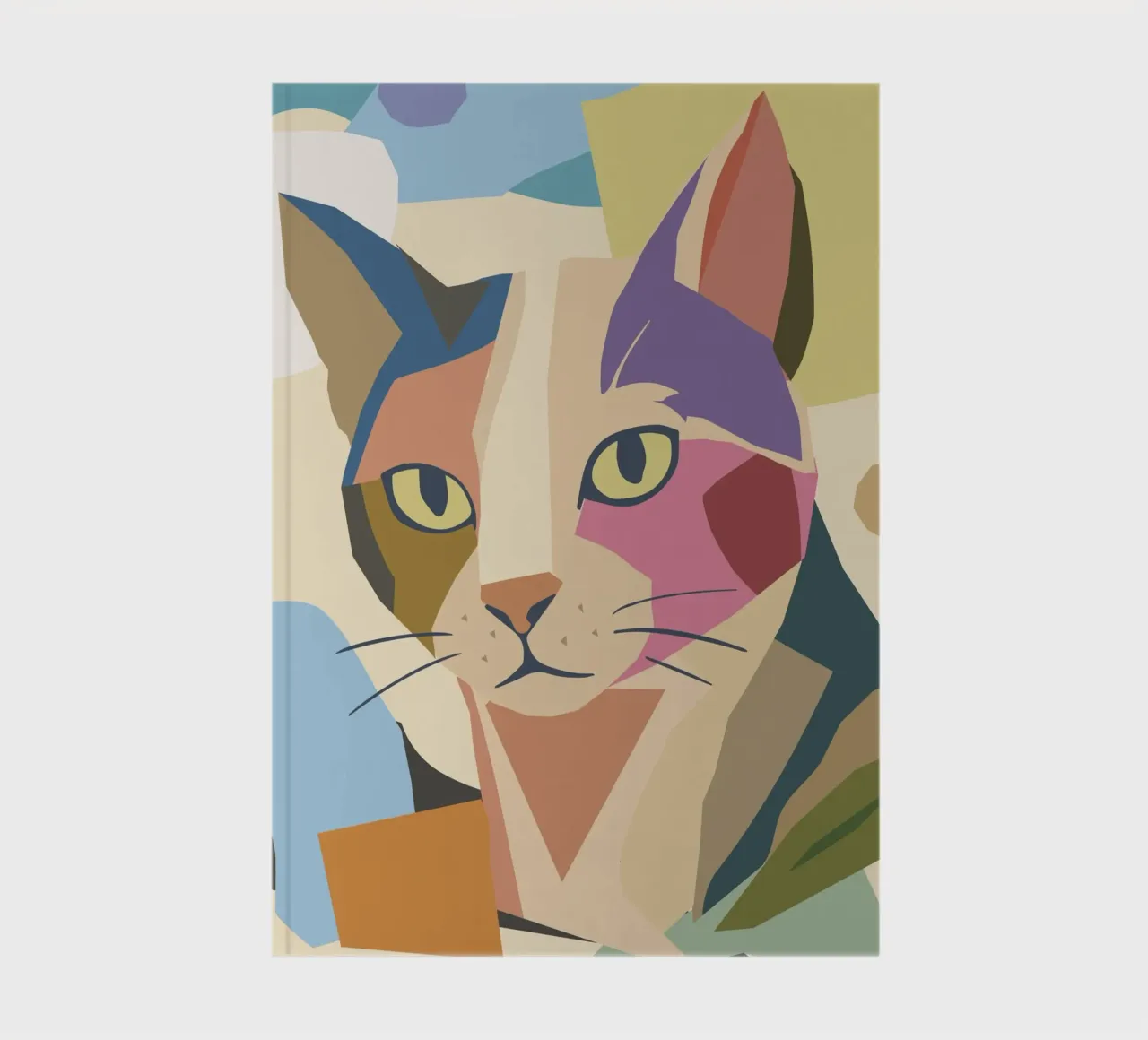 Abstract cat in a modern colour block design notebook by namosh