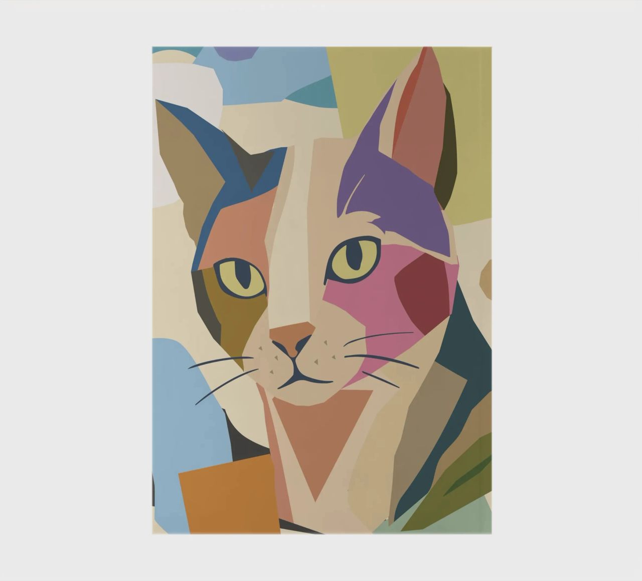 Abstract cat in a modern colour block design notebook by namosh