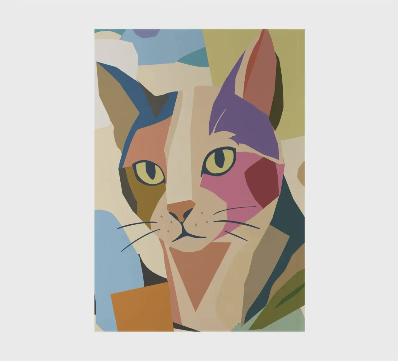 Chat abstrait dans un design moderne de blocs de couleur carnet de notes de namosh
