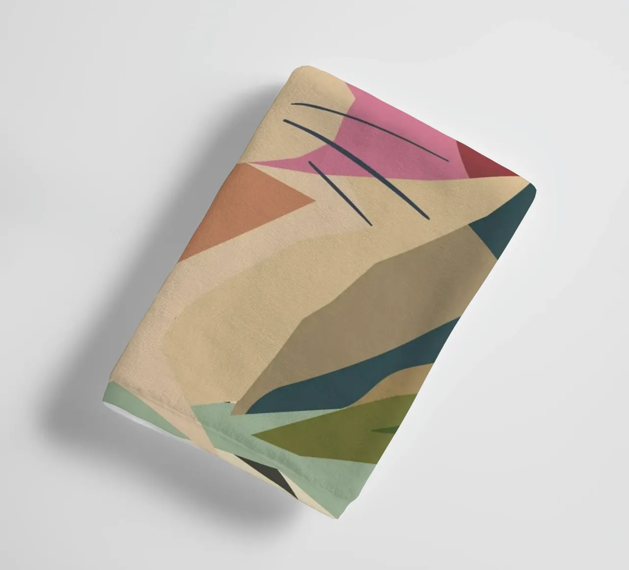Chat abstrait dans un design moderne de blocs de couleur serviette de bain de namosh