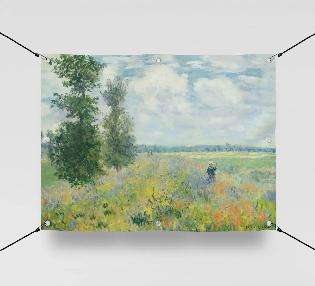 Campi di papaveri presso Argenteuil (1875 2) di Claude Monet telo in pvc da Monet Art Prints