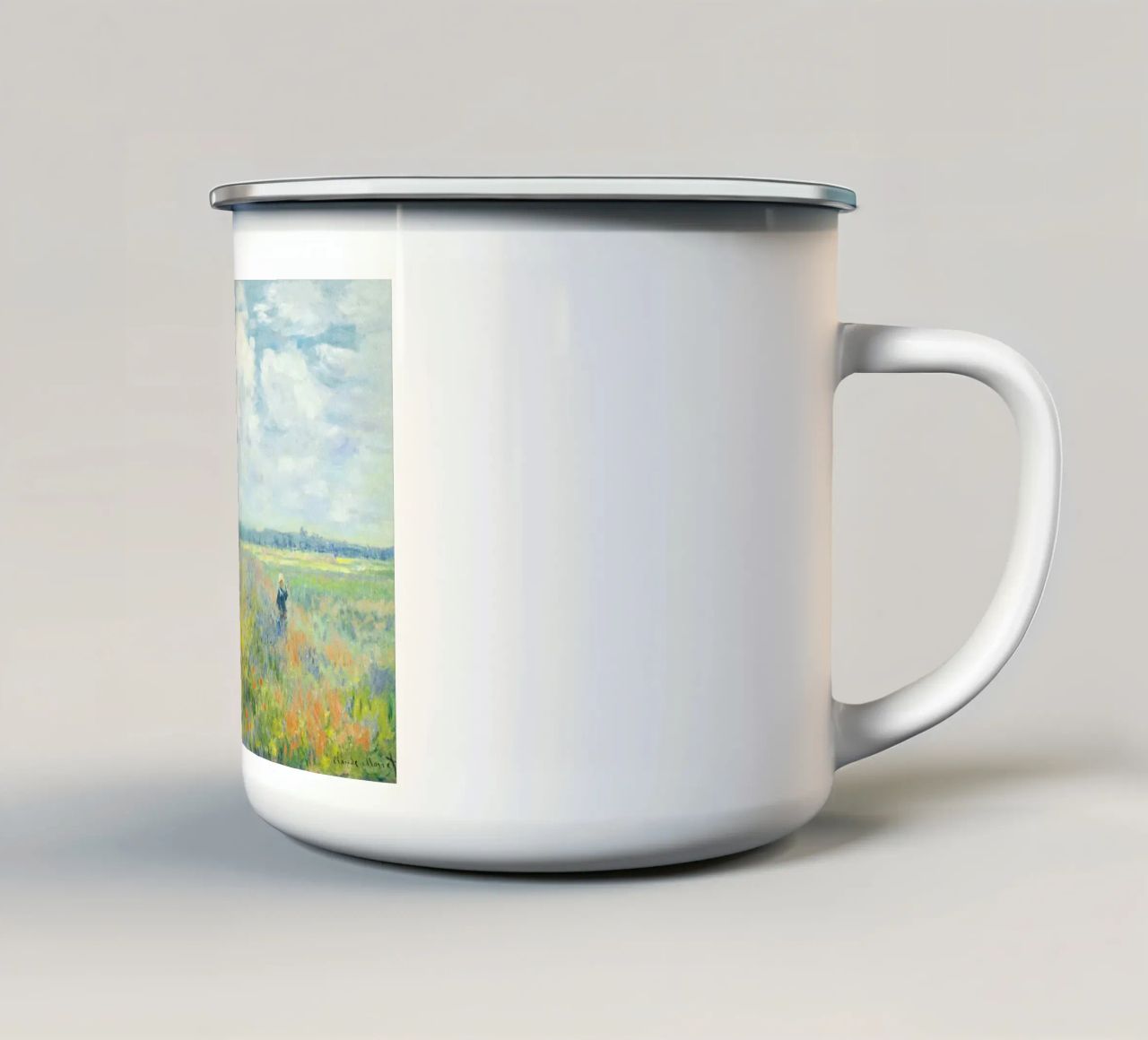 Campi di papaveri presso Argenteuil (1875 2) di Claude Monet tazza in smalto da Monet Art Prints