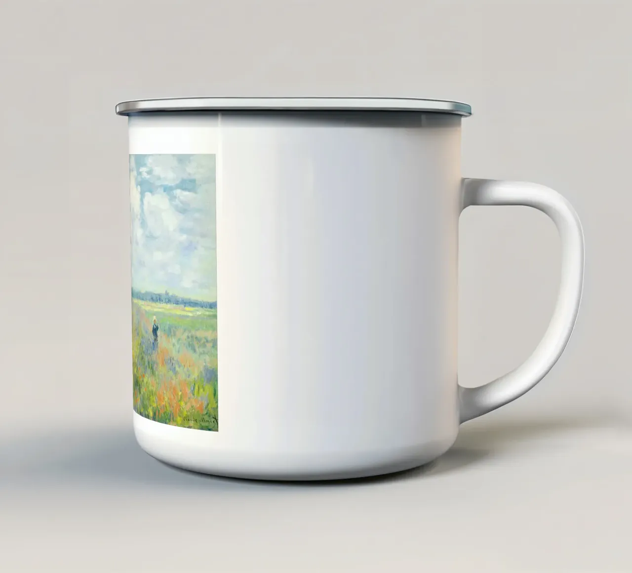 Poppy Fields near Argenteuil (1875 2) by Claude Monet enamel mug by Monet Art Prints