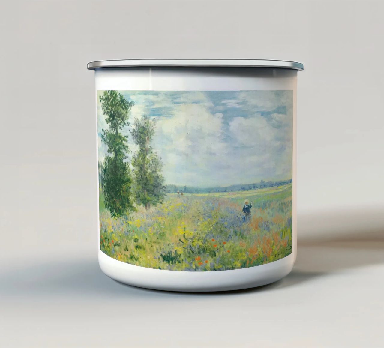Campi di papaveri presso Argenteuil (1875 2) di Claude Monet tazza in smalto da Monet Art Prints