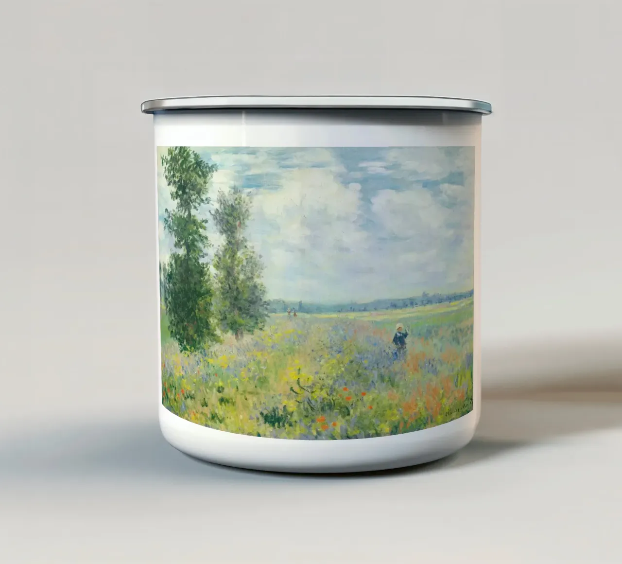 Campos de amapolas cerca de Argenteuil (1875 2) de Claude Monet taza de esmalte de Monet Art Prints