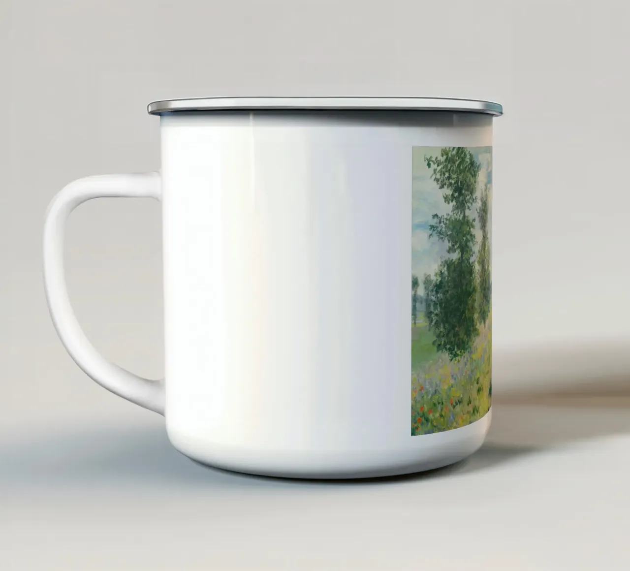 Poppy Fields near Argenteuil (1875 2) by Claude Monet enamel mug by Monet Art Prints