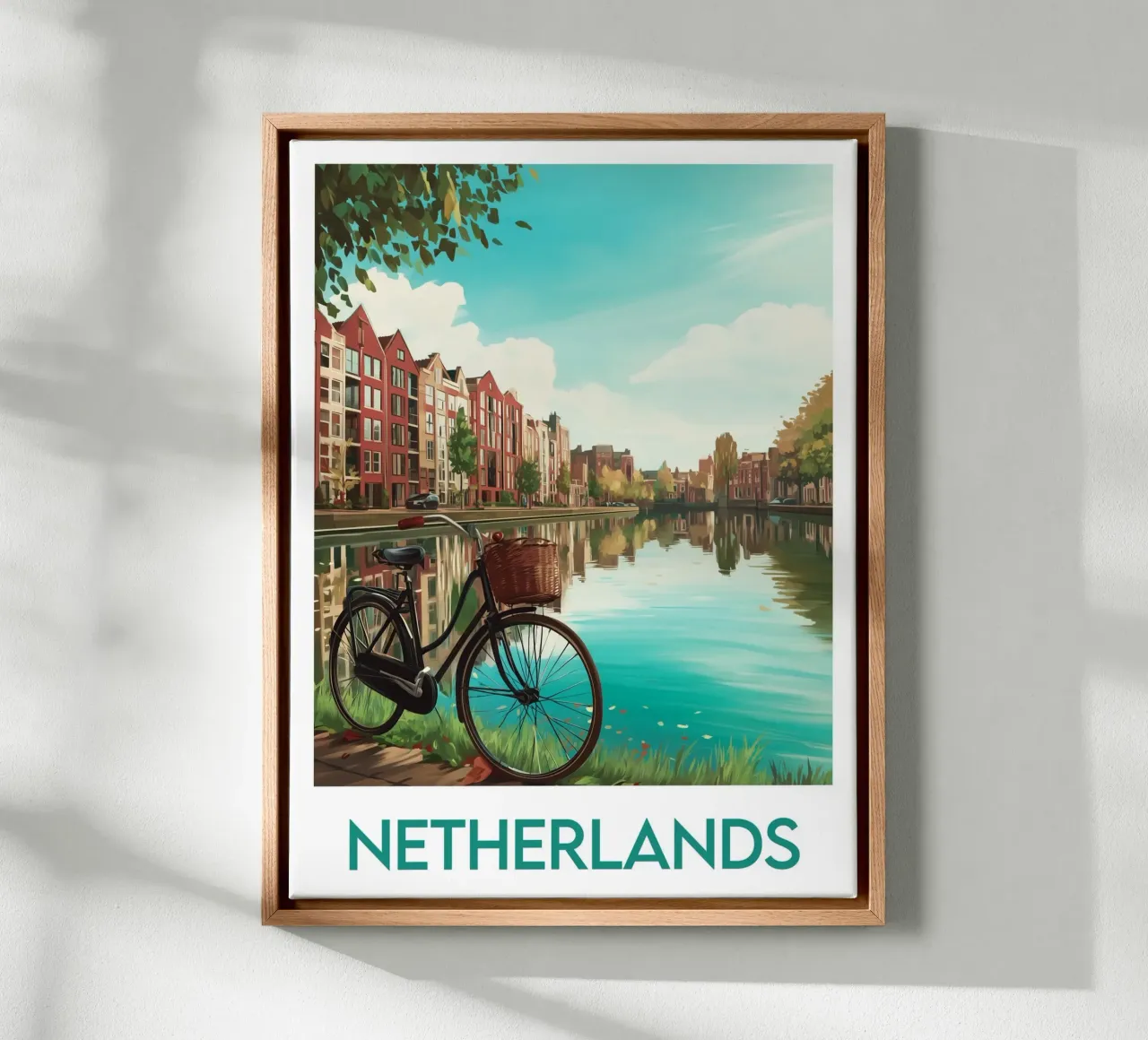 Poster Nederland canvas met Baklijst van Frame the World