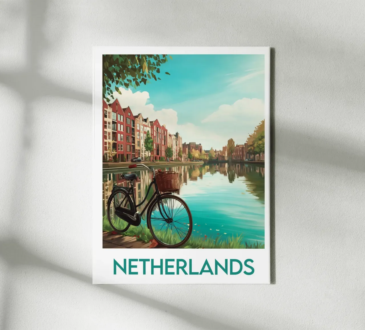 Poster Nederland canvas met Baklijst van Frame the World