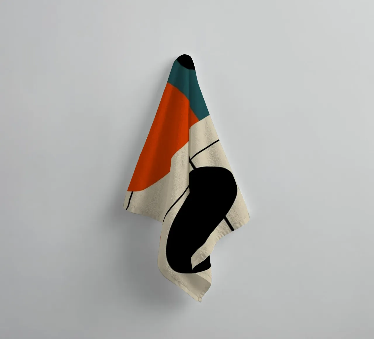 Bauhaus circles and squares 04 towel by Little Dean