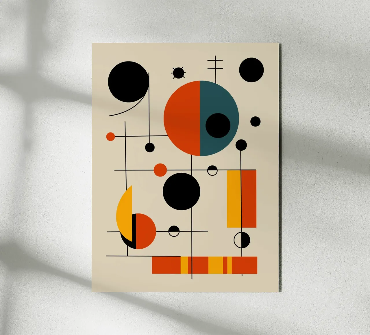 Bauhaus circles and squares 04 alu-dibond by Little Dean