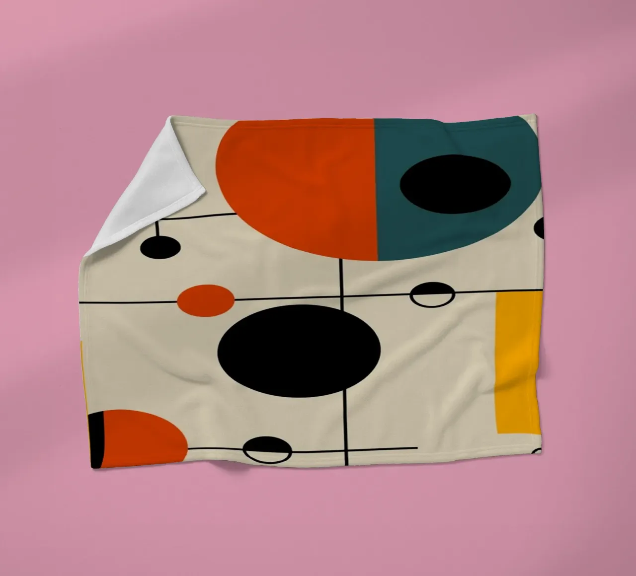 Cerchi e quadrati Bauhaus 04 coperta in pile da Little Dean
