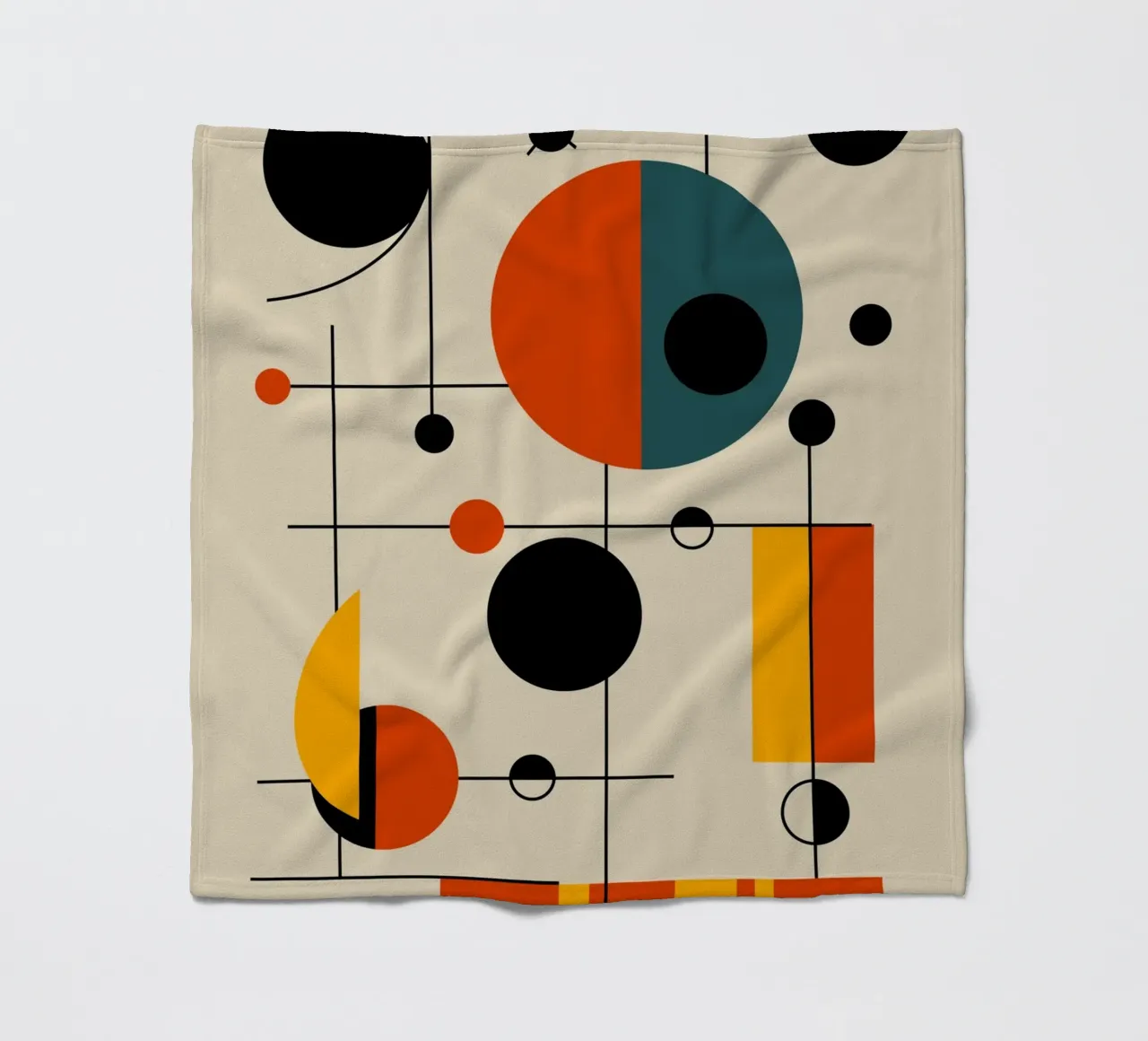 Cerchi e quadrati Bauhaus 04 coperta in pile da Little Dean