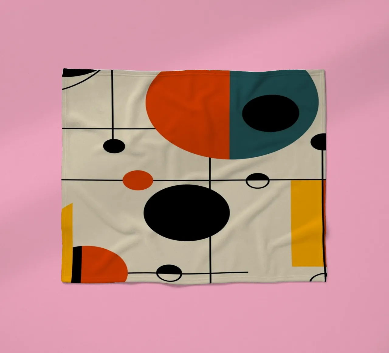 Cerchi e quadrati Bauhaus 04 coperta in pile da Little Dean