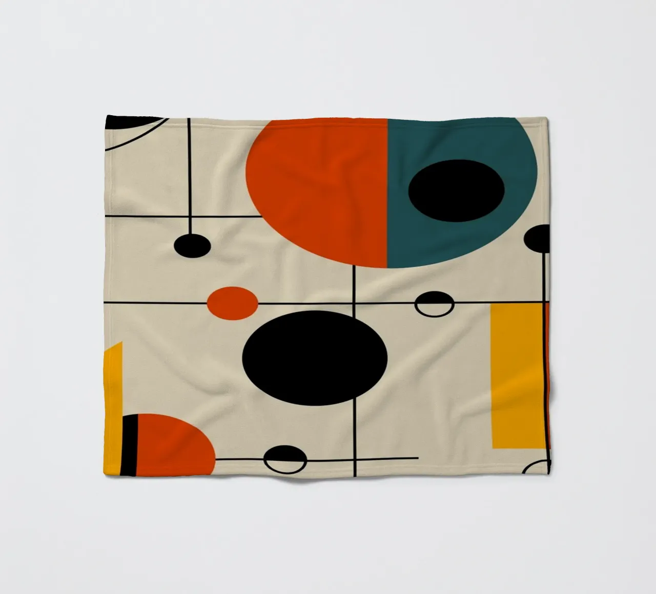 Cerchi e quadrati Bauhaus 04 coperta in pile da Little Dean