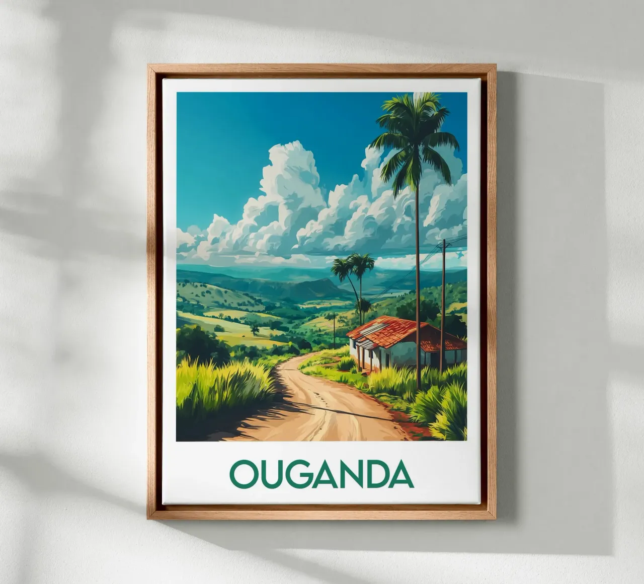 Affiche Ouganda tela con Cornice a cassetta da Frame the World