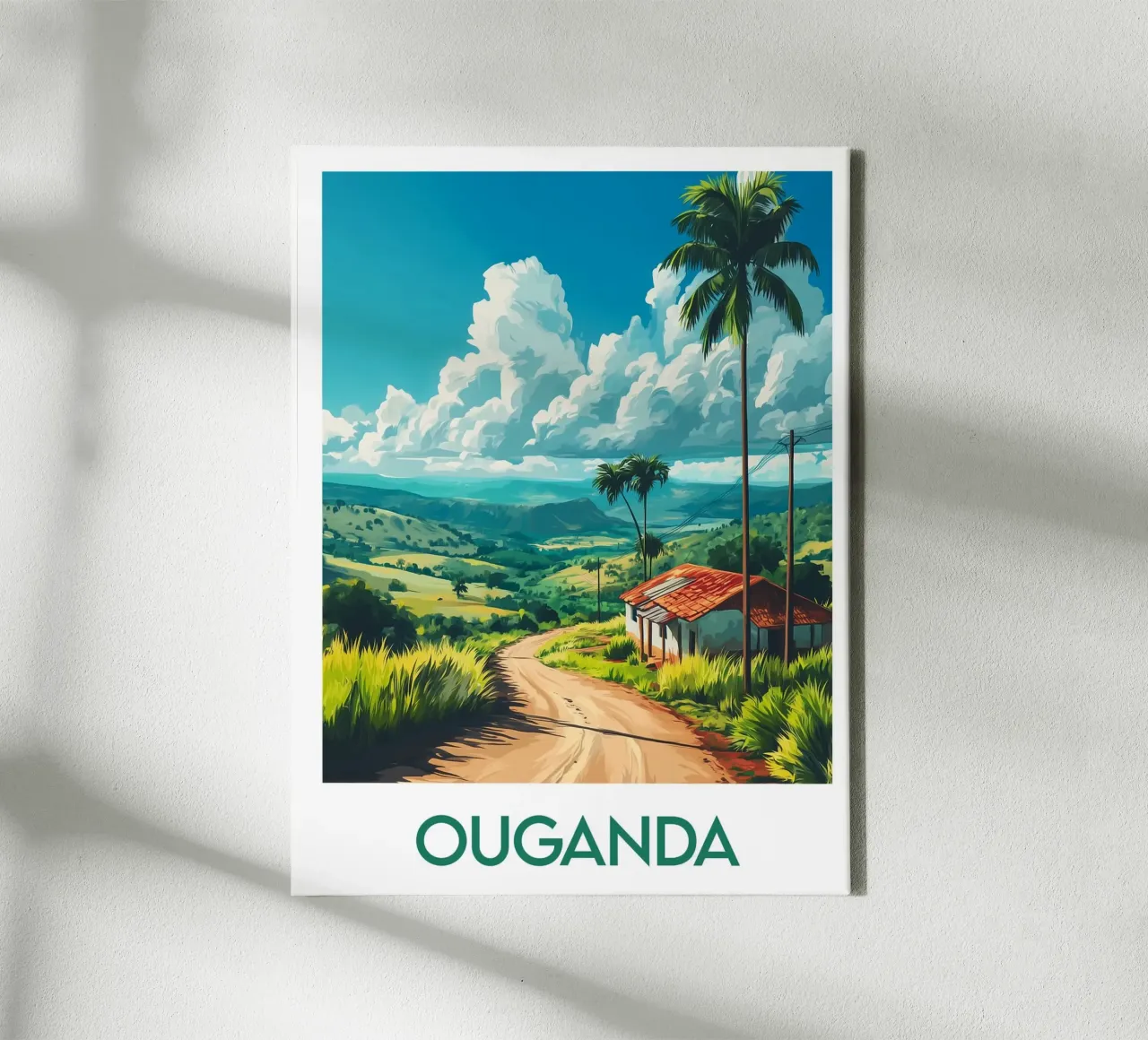 Affiche Ouganda tela con Cornice a cassetta da Frame the World