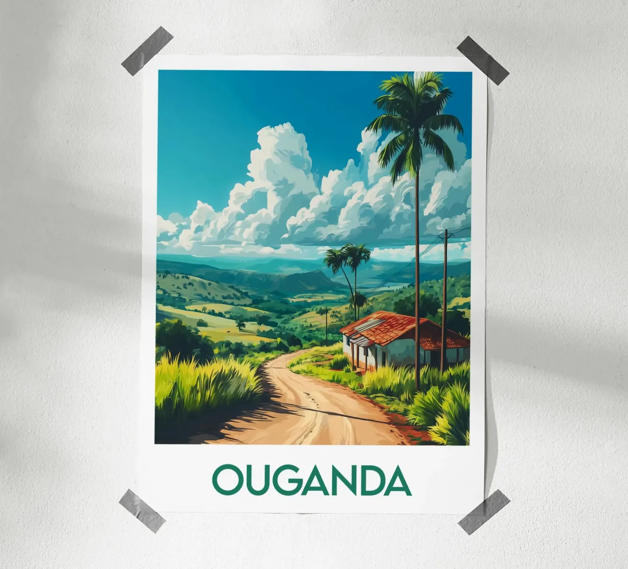 Affiche Ouganda poster con telaio in alluminio da Frame the World