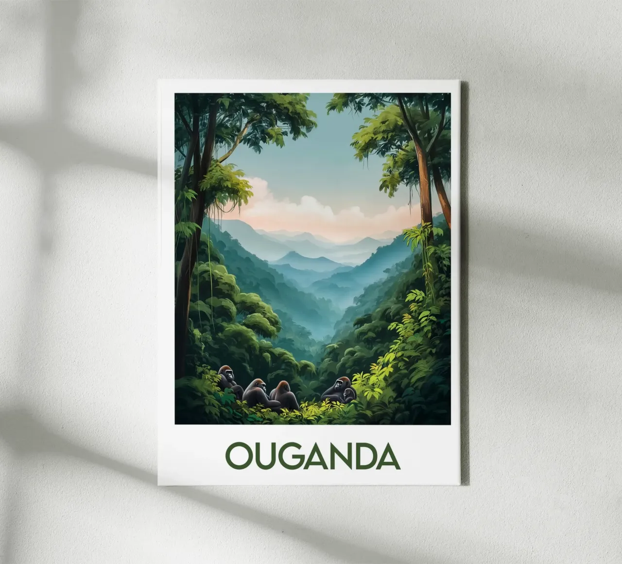 Affiche Ouganda tela con Cornice a cassetta da Frame the World