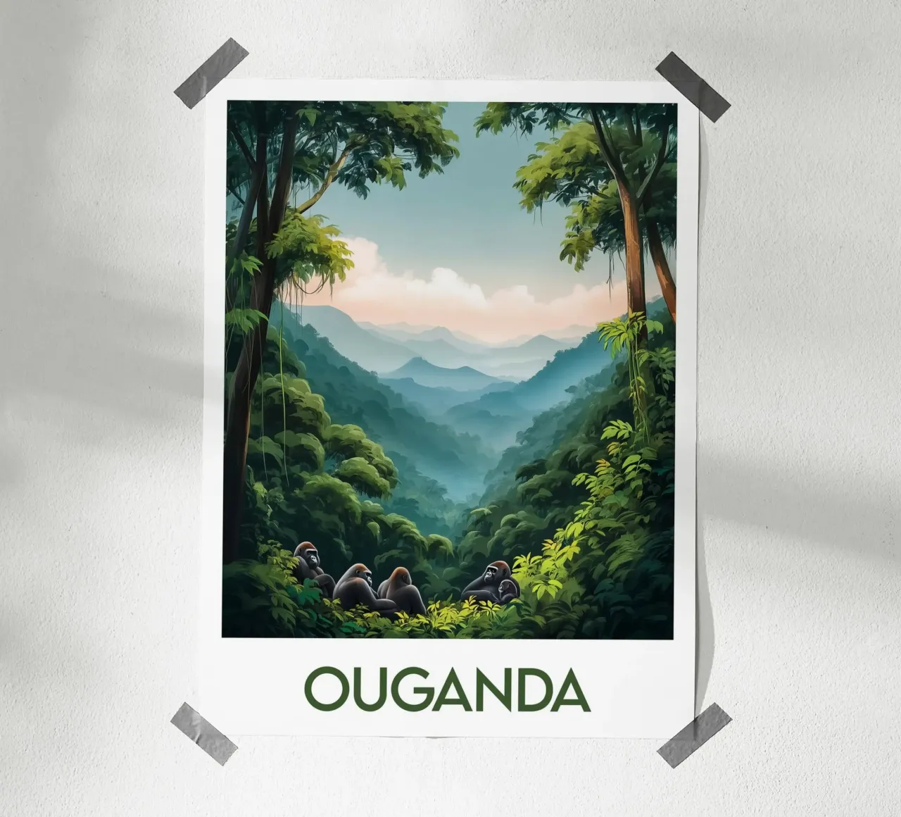 Affiche Ouganda poster con telaio in plastica da Frame the World