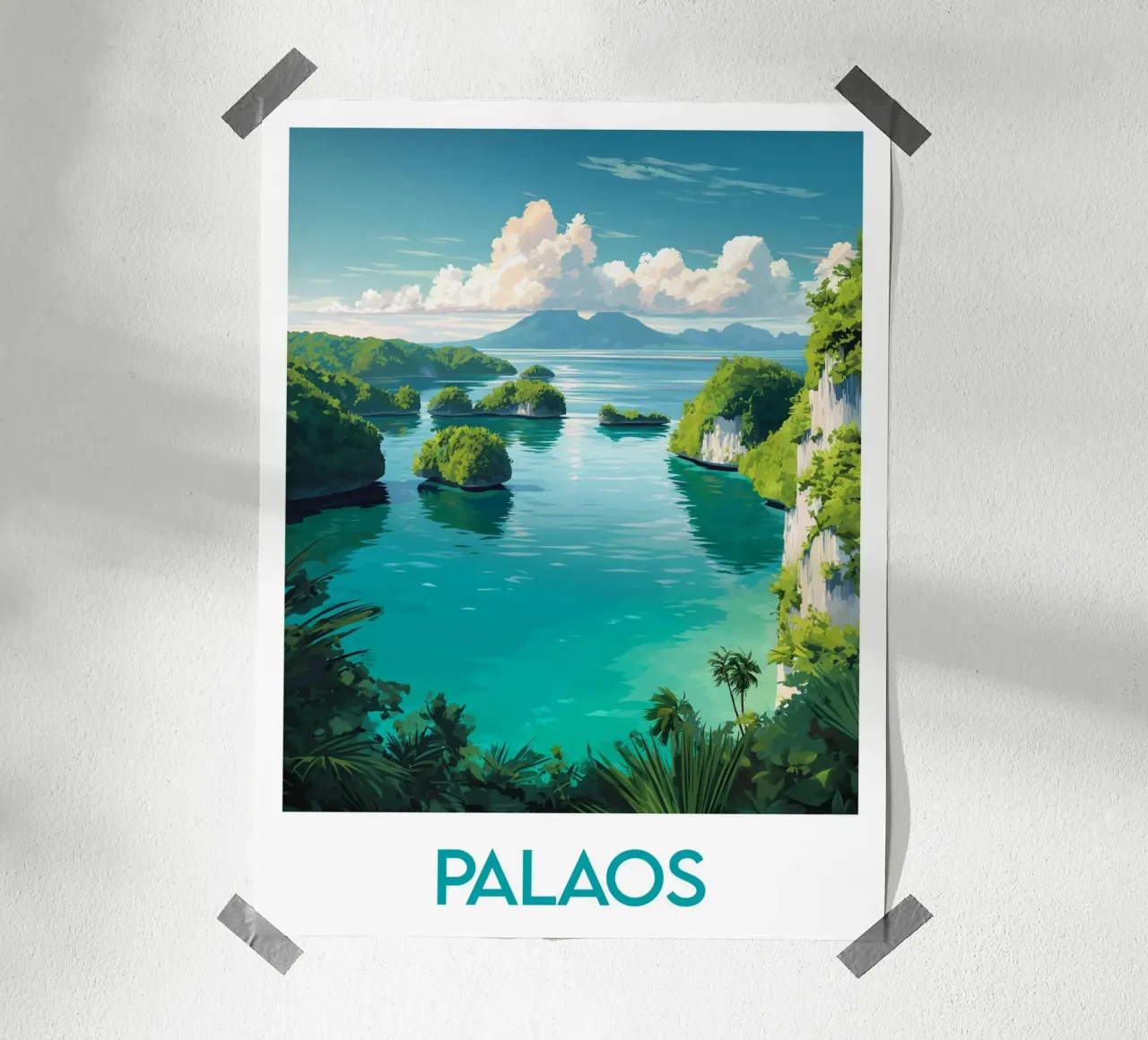 Affiche Palaos poster con telaio in legno da Frame the World