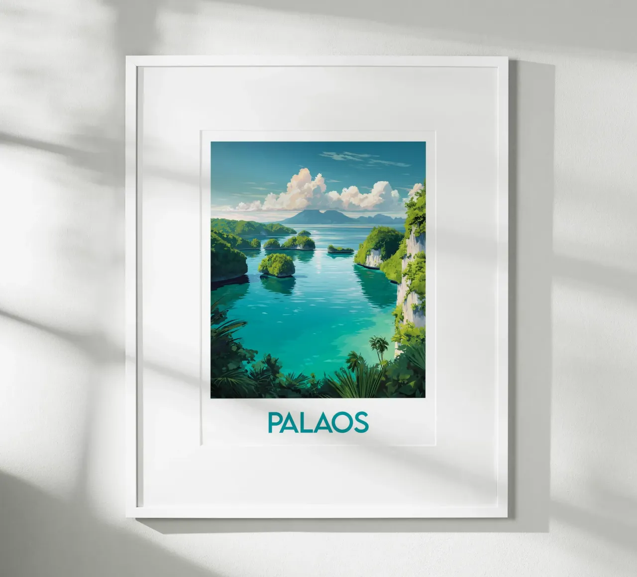 Affiche Palaos poster con telaio in legno da Frame the World