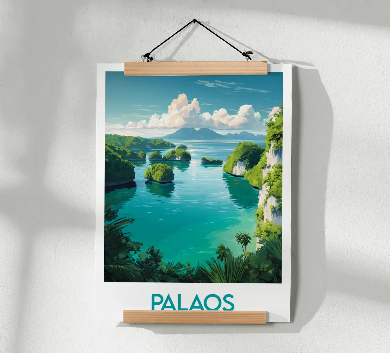 Affiche Palaos poster con telaio in legno da Frame the World