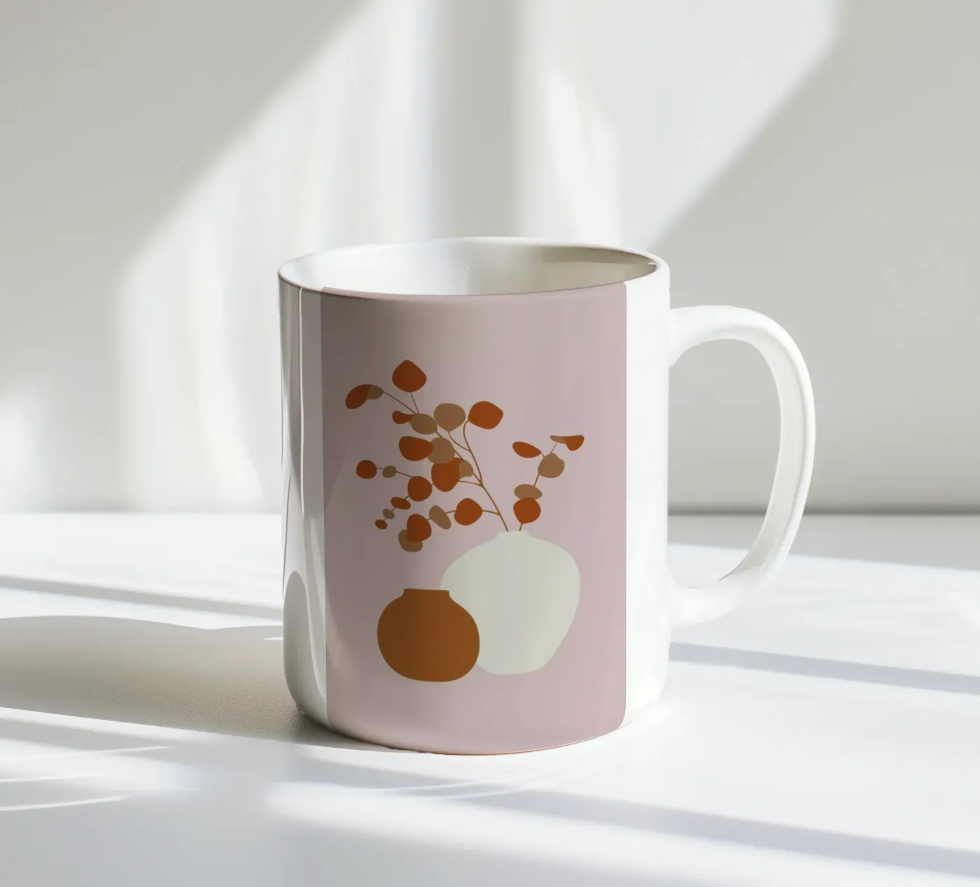 Ochre Eucalyptus ceramic mug by Pure