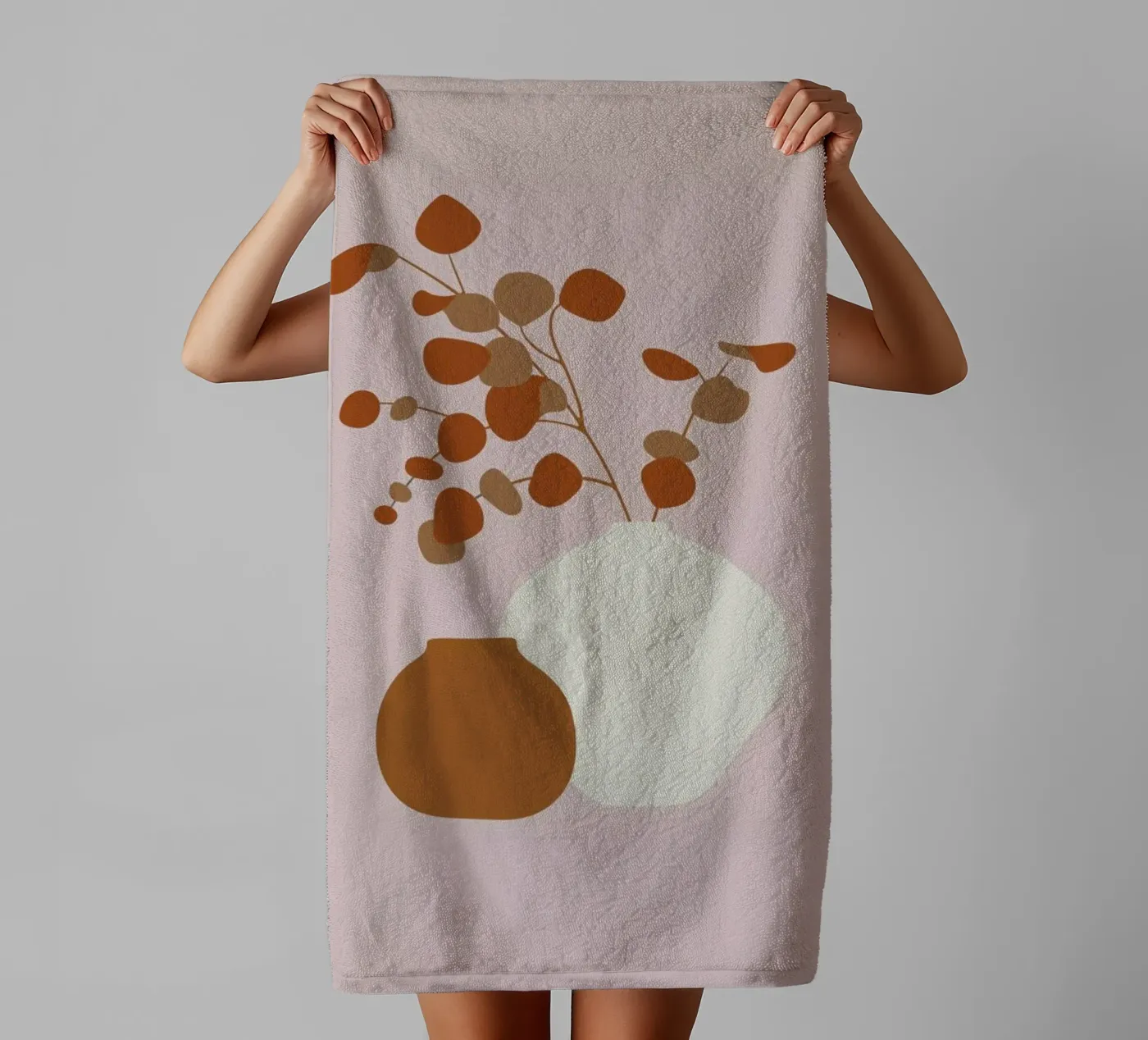 Ochre Eucalyptus towel by Pure