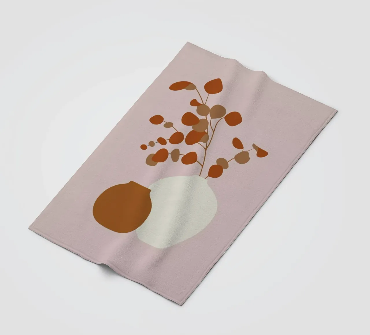 Ochre Eucalyptus fleece blanket by Pure