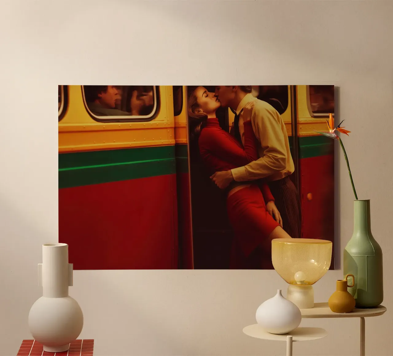 Subway Lovers | Digitales Polaroid canvas with Floater frame by Autofocus